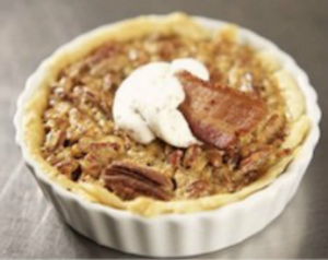 smoked bacon chocolate pecan pie recipe on a pellet grill
